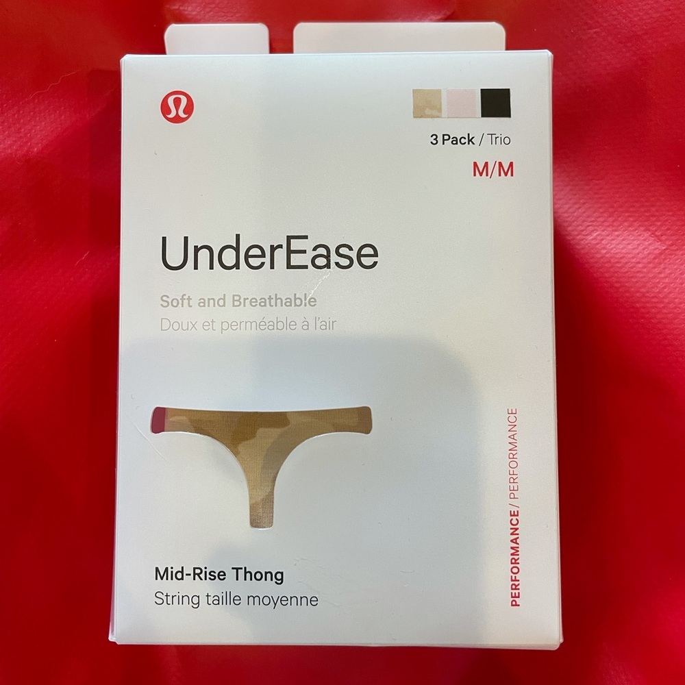 Lululemon UnderEase Mid Rise Thong: 3 pack
